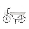 Indoor Outdoor Bicycle Plant Stand w Basket | White | 39" Black Iron