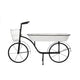 Indoor Outdoor Bicycle Plant Stand w Basket | White | 39" Black Iron