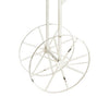 Flower Pushcart Plant Stand | 2 Baskets and Central Tray | White Iron 55"
