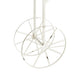 Flower Pushcart Plant Stand | 2 Baskets and Central Tray | White Iron 55"