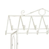 Flower Pushcart Plant Stand | 2 Baskets and Central Tray | White Iron 55"