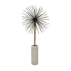 Nian Sunburst Statuary w White Marble Base | Gold Metal Spokes | 23"