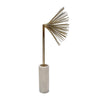 Nian Sunburst Statuary w White Marble Base | Gold Metal Spokes | 23"