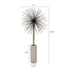Nian Sunburst Statuary w White Marble Base | Gold Metal Spokes | 23"