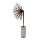 Nian Sunburst Statuary w White Marble Base | Gold Metal Spokes | 18"