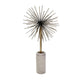 Nian Sunburst Statuary w White Marble Base | Gold Metal Spokes | 18"
