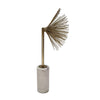 Nian Sunburst Statuary w White Marble Base | Gold Metal Spokes | 18"