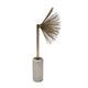 Nian Sunburst Statuary w White Marble Base | Gold Metal Spokes | 18"