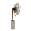 Nian Sunburst Statuary w White Marble Base | Gold Metal Spokes | 18"