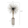 Nian Sunburst Statuary w White Marble Base | Gold Metal Spokes | 18"