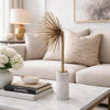 Nian Sunburst Statuary w White Marble Base | Gold Metal Spokes | 18"
