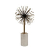 Nian Sunburst Statuary w White Marble Base | Gold Metal Spokes | 14"