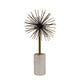 Nian Sunburst Statuary w White Marble Base | Gold Metal Spokes | 14"