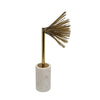 Nian Sunburst Statuary w White Marble Base | Gold Metal Spokes | 14"