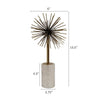 Nian Sunburst Statuary w White Marble Base | Gold Metal Spokes | 14"