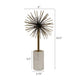 Nian Sunburst Statuary w White Marble Base | Gold Metal Spokes | 14"