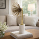 Nian Sunburst Statuary w White Marble Base | Gold Metal Spokes | 14"