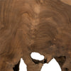 Upin Organic Art Sculpture on Base | Brown Wood Black Metal | 18"