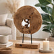 Upin Organic Art Sculpture on Base | Brown Wood Black Metal | 18"