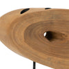 Upin Abstract Oval Sculpture on Base | Brown Wood Black Metal | 16"