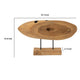 Upin Abstract Oval Sculpture on Base | Brown Wood Black Metal | 16"