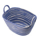 Benny Oval Baskets Set of 2 | Striped Pattern | Blue-White Cotton 20 18"