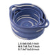 Tex Baskets with Integrated Handles Set of 3 | Blue-White Cotton 10 9 8"