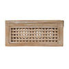 Alvin Decorative Storage Box | Slatted Design | Brown Bamboo-Wood 19"