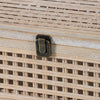 Alvin Decorative Storage Box | Slatted Design | Brown Bamboo-Wood 19"