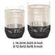 Vanie Basket Set of 2 | Slat Patterns | Black Iron | Cream Bamboo 23 19"