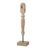 Wren Tabletop Accent Decoration | Turned Detail Iron Rod | Brown Wood 30"