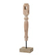 Wren Tabletop Accent Decoration | Turned Detail Iron Rod | Brown Wood 30"
