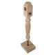Wren Tabletop Accent Decoration | Turned Detail Iron Rod | Brown Wood 30"