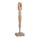 Wren Tabletop Accent Decoration | Turned Detail Iron Rod | Brown Wood 30"