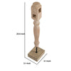 Wren Tabletop Accent Decoration | Turned Detail Iron Rod | Brown Wood 30"