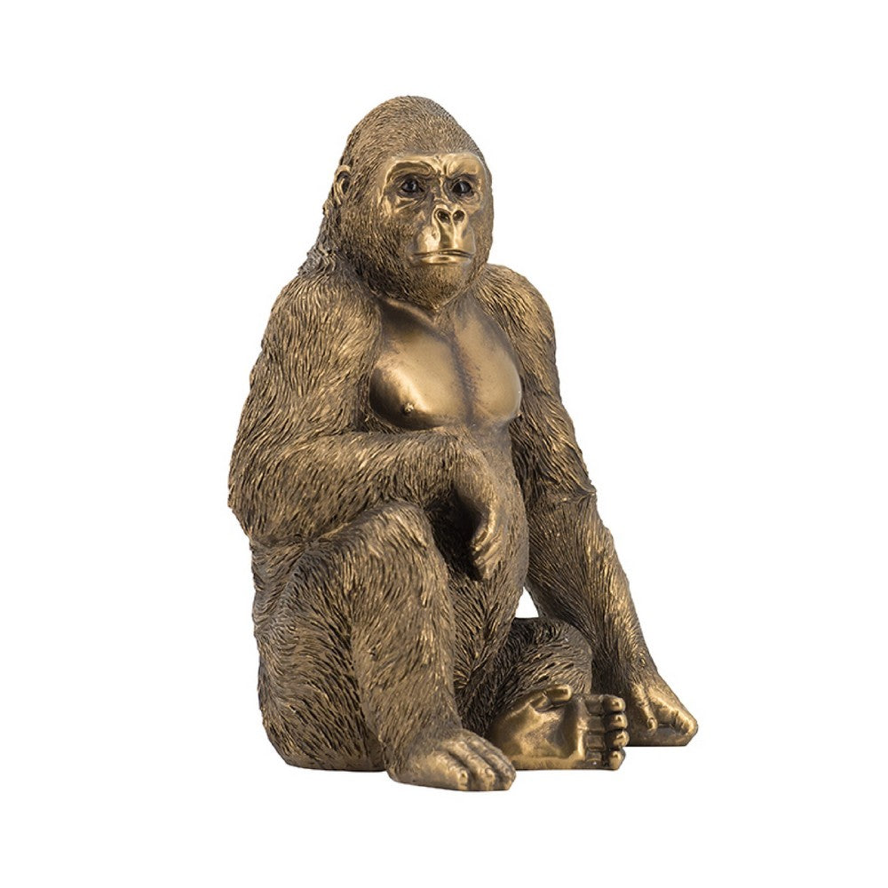 Tessy Seated Gorilla Figurine | Lifelike Bronze Polyresin Details | 8"