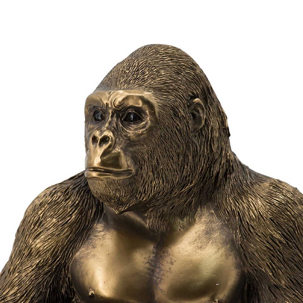 Tessy Seated Gorilla Figurine | Lifelike Bronze Polyresin Details | 8"
