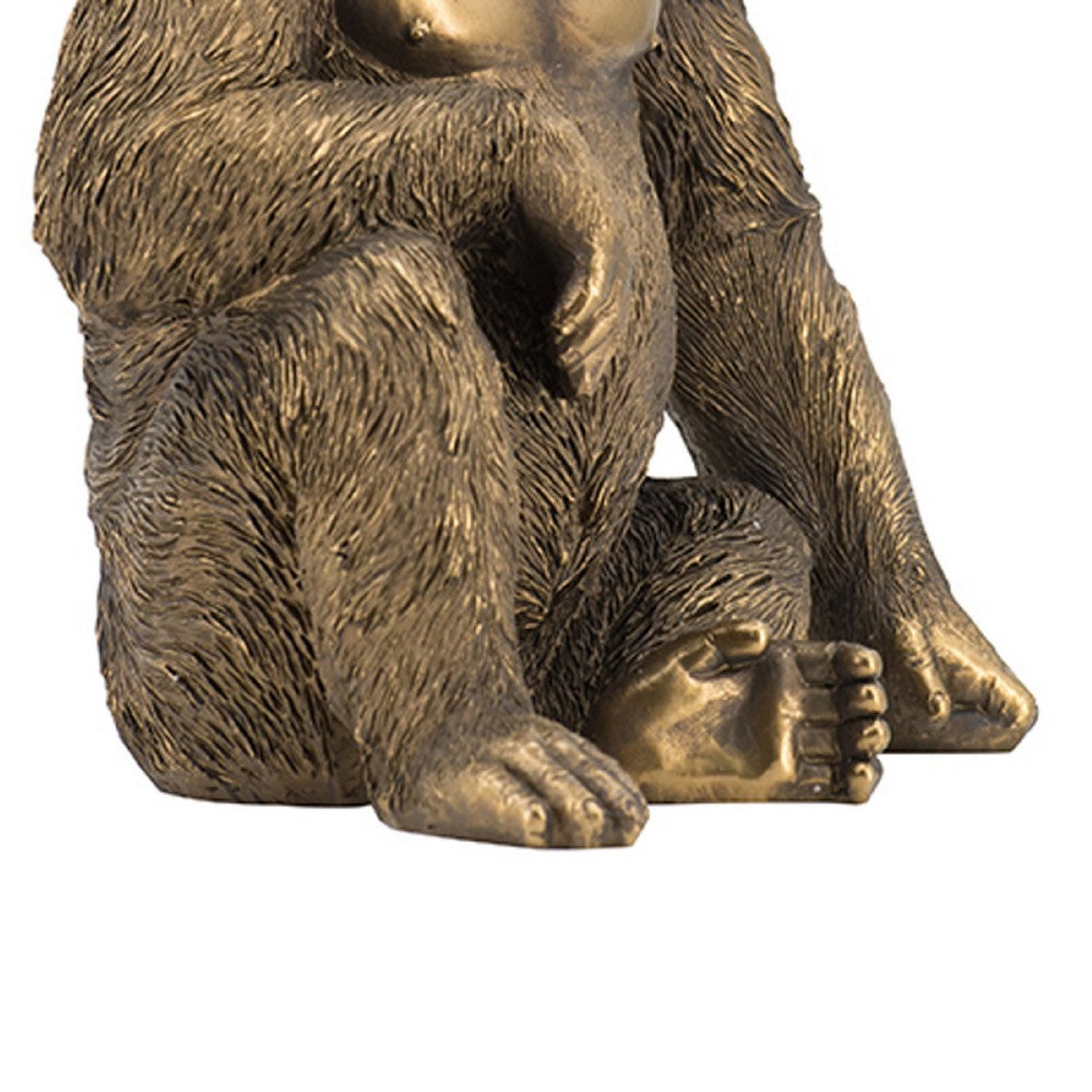 Tessy Seated Gorilla Figurine | Lifelike Bronze Polyresin Details | 8"
