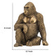 Tessy Seated Gorilla Figurine | Lifelike Bronze Polyresin Details | 8"
