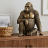 Tessy Seated Gorilla Figurine | Lifelike Bronze Polyresin Details | 8"