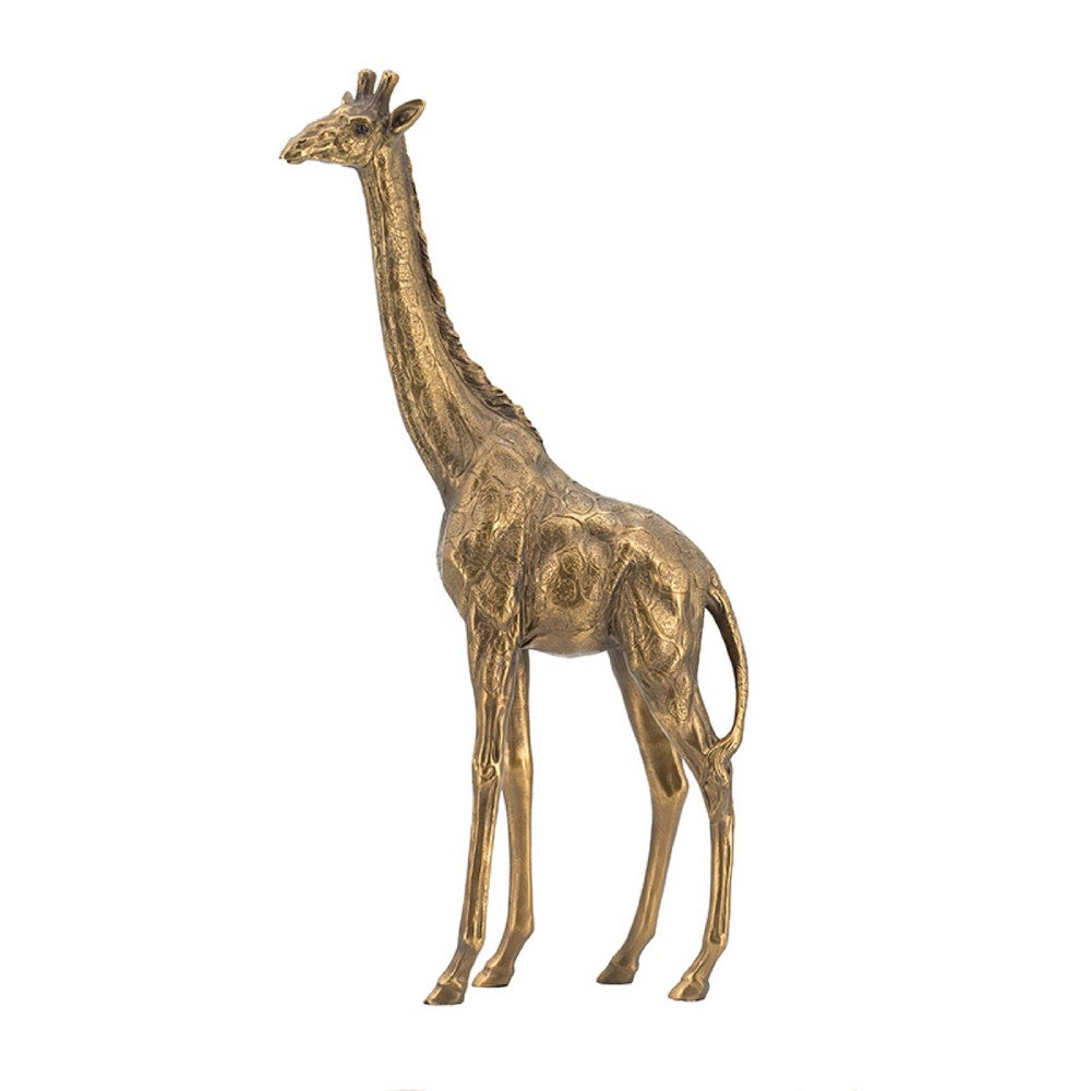 Norie Giraffe Figurine | Textured Sculpture Detail Polyresin Copper 16"