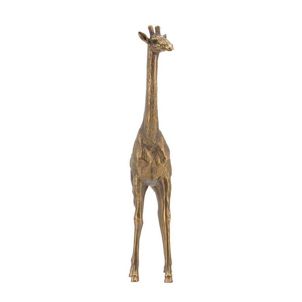 Norie Giraffe Figurine | Textured Sculpture Detail Polyresin Copper 16"