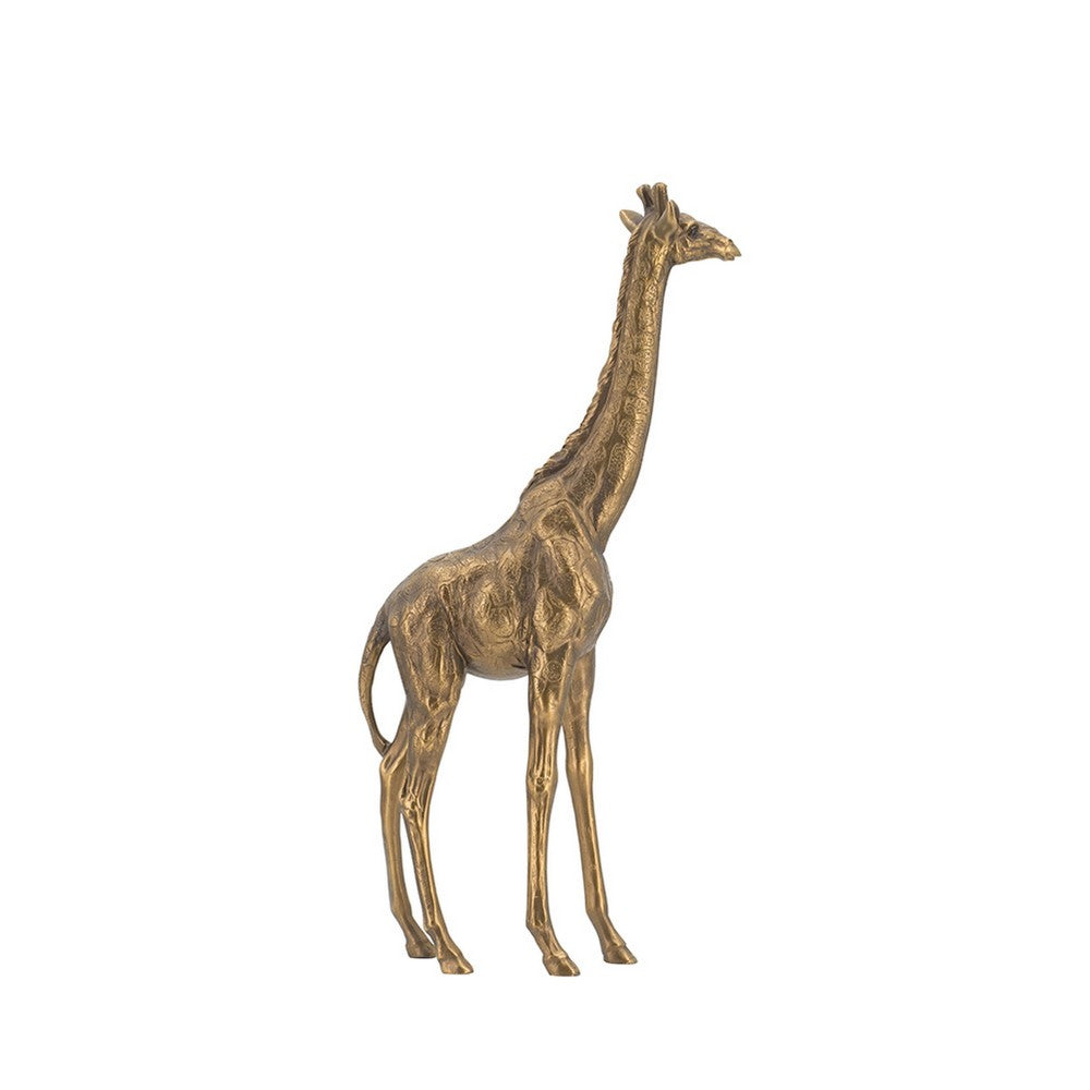 Norie Giraffe Figurine | Textured Sculpture Detail Polyresin Copper 16"