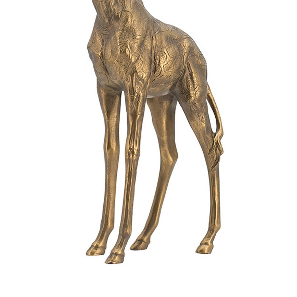 Norie Giraffe Figurine | Textured Sculpture Detail Polyresin Copper 16"