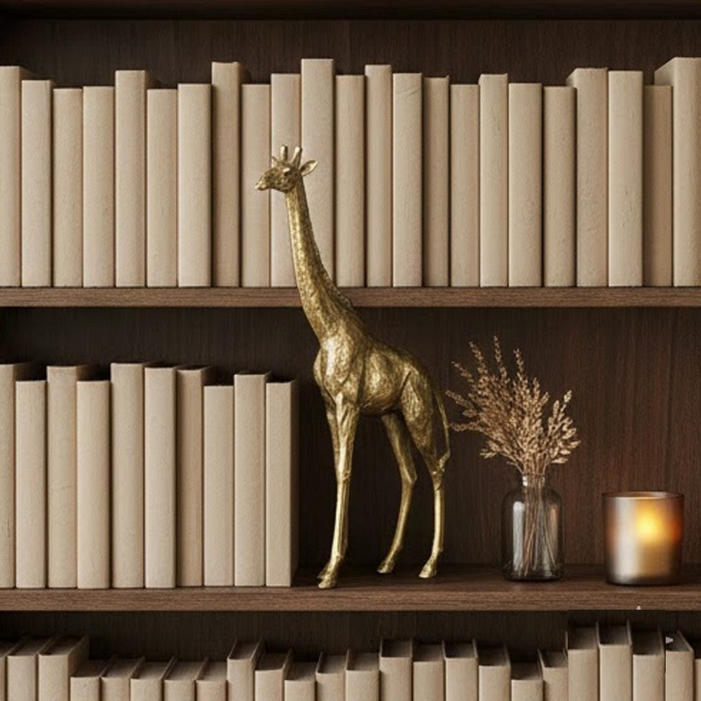 Norie Giraffe Figurine | Textured Sculpture Detail Polyresin Copper 16"