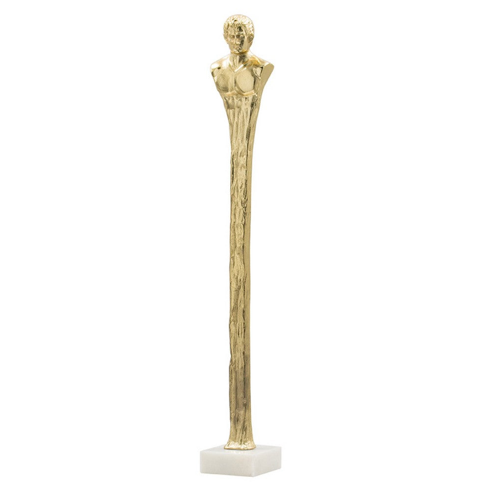 Valeri Large Decorative Human Figurine | Marble Base | Gold Aluminum 32"