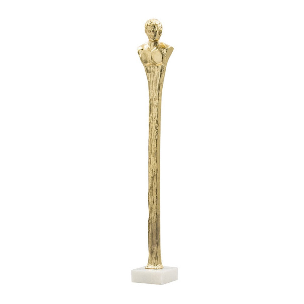 Valeri Large Decorative Human Figurine | Marble Base | Gold Aluminum 32"