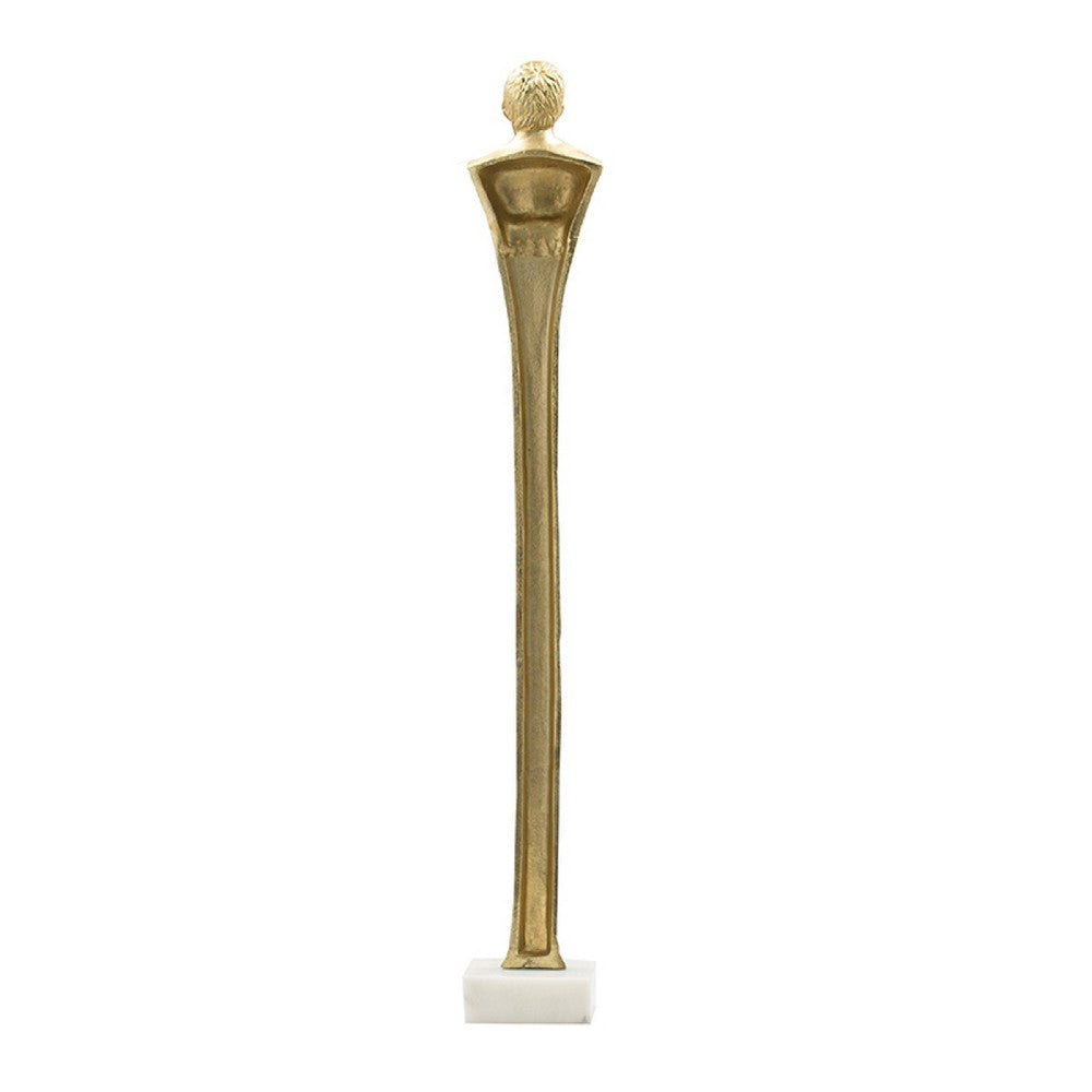 Valeri Large Decorative Human Figurine | Marble Base | Gold Aluminum 32"