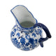 Esme Decorative Milk Jar Accent | Floral Motif Blue White Porcelain 8"