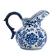 Esme Decorative Milk Jar Accent | Floral Motif Blue White Porcelain 8"